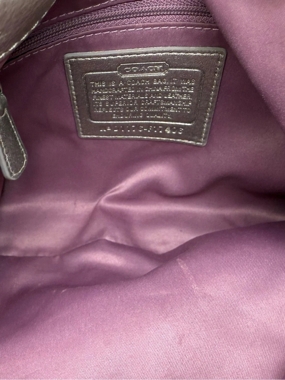 Vintage Y2K Coach Soho Lynn Scarf Print Hobo Bag Purple Silver F17406